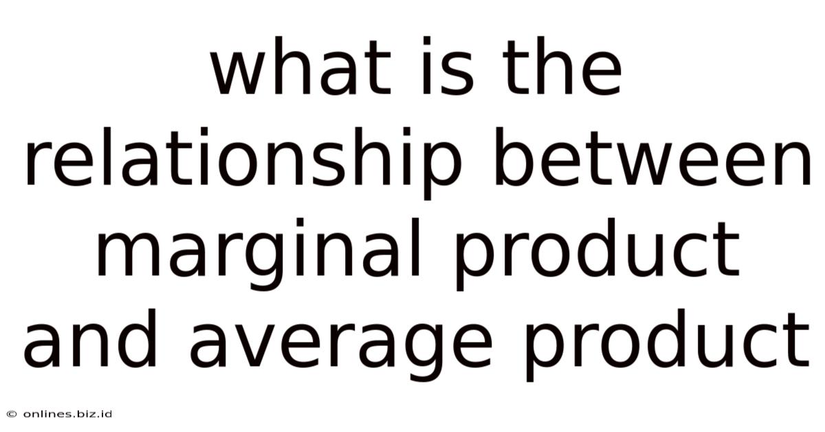 What Is The Relationship Between Marginal Product And Average Product