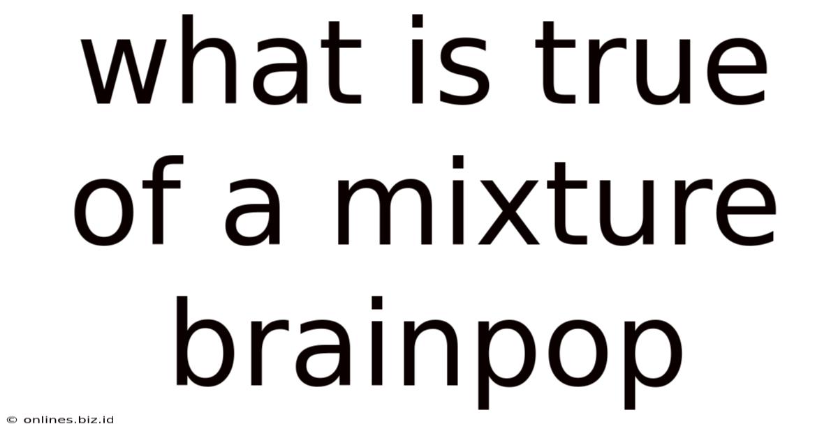What Is True Of A Mixture Brainpop