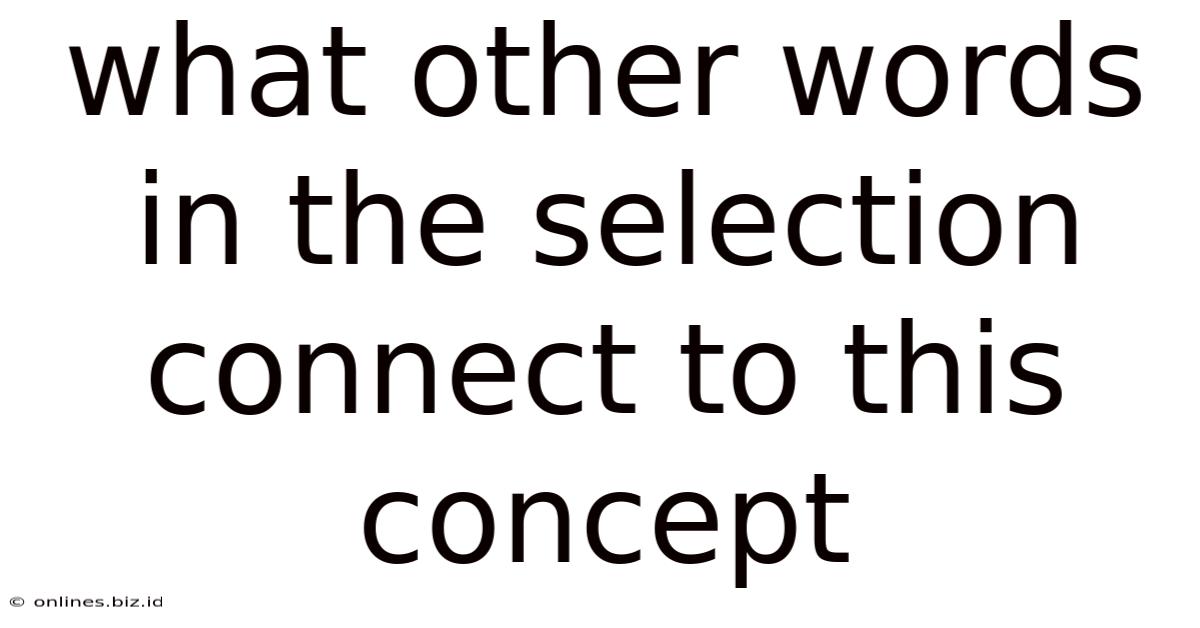 What Other Words In The Selection Connect To This Concept