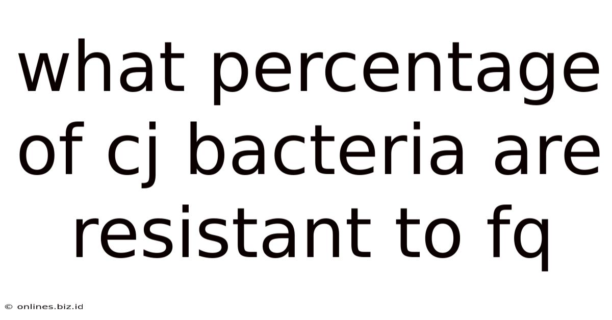What Percentage Of Cj Bacteria Are Resistant To Fq