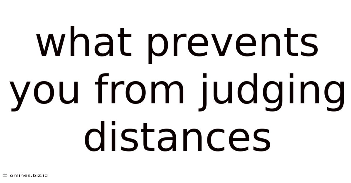 What Prevents You From Judging Distances