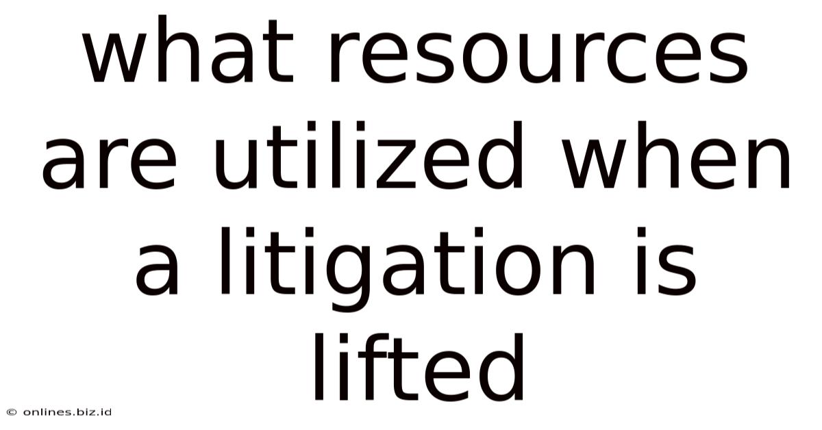 What Resources Are Utilized When A Litigation Is Lifted