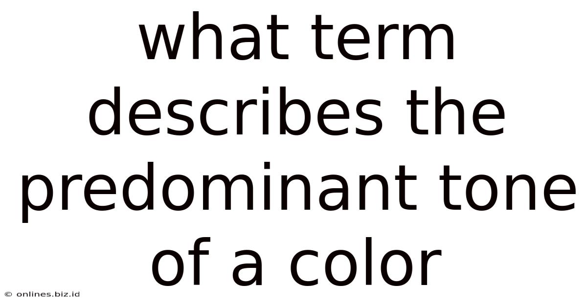 What Term Describes The Predominant Tone Of A Color