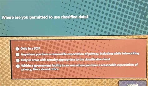 Where Are You Permitted To Use Classified Data