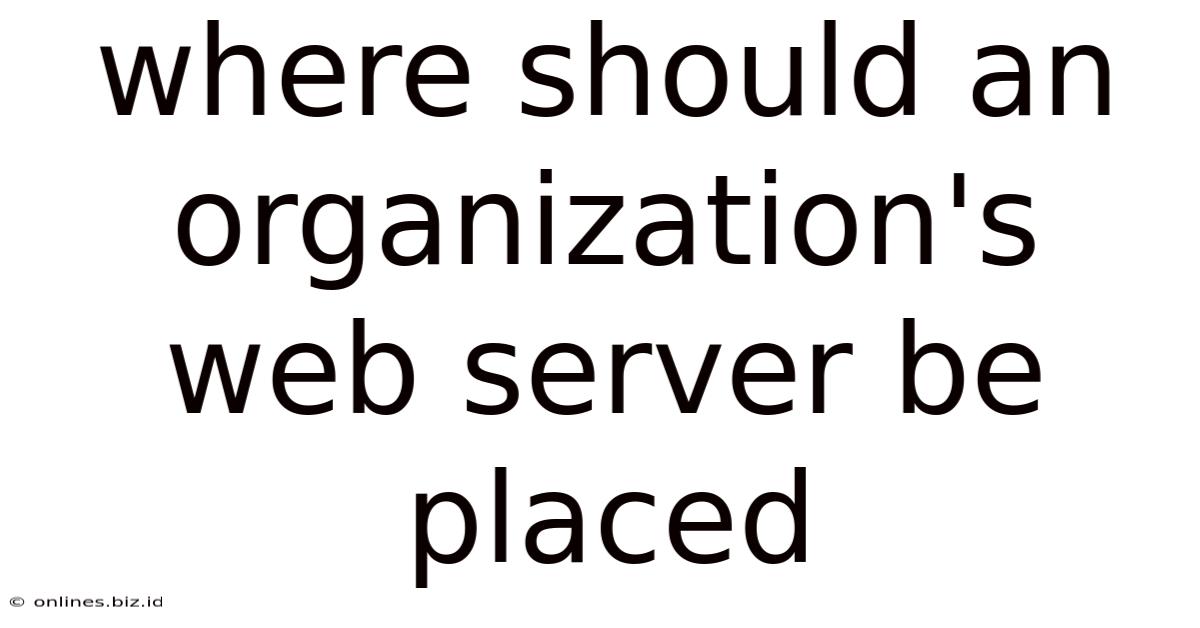 Where Should An Organization's Web Server Be Placed