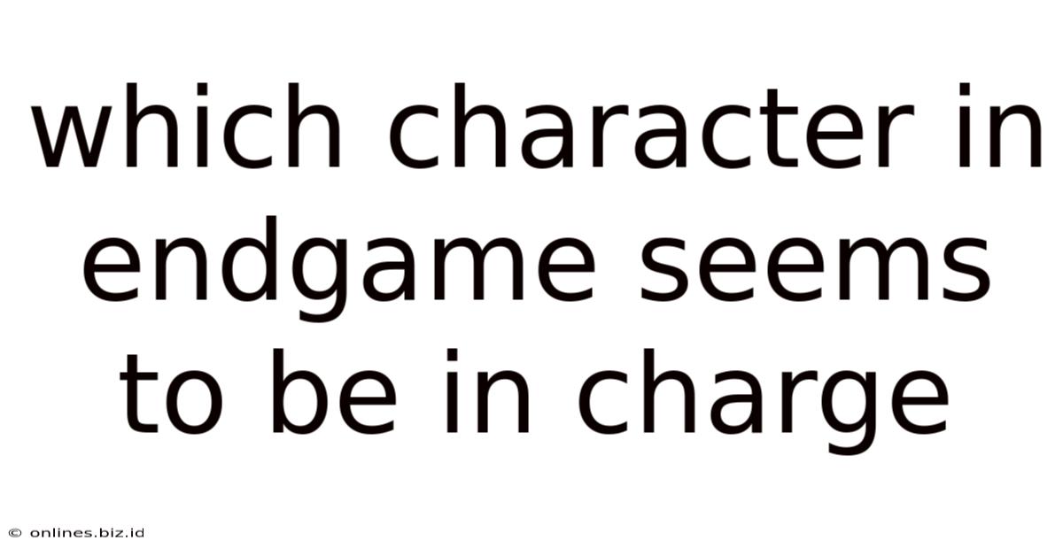 Which Character In Endgame Seems To Be In Charge