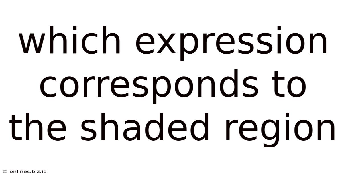 Which Expression Corresponds To The Shaded Region