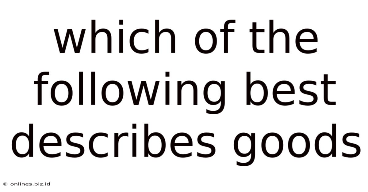 Which Of The Following Best Describes Goods