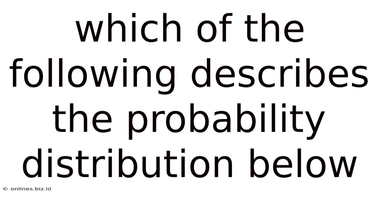 Which Of The Following Describes The Probability Distribution Below