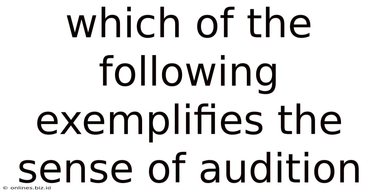 Which Of The Following Exemplifies The Sense Of Audition