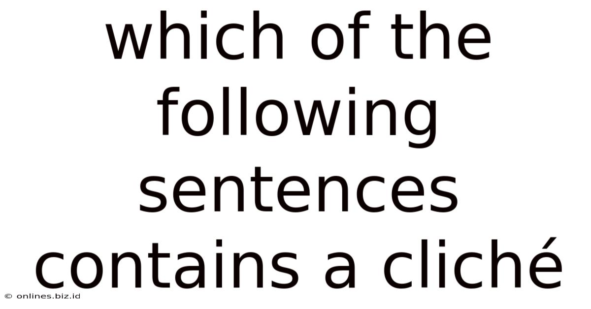 Which Of The Following Sentences Contains A Cliché