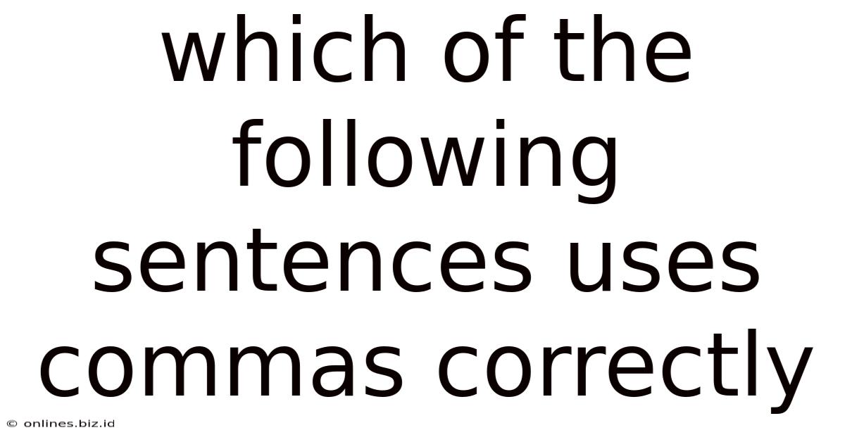 Which Of The Following Sentences Uses Commas Correctly