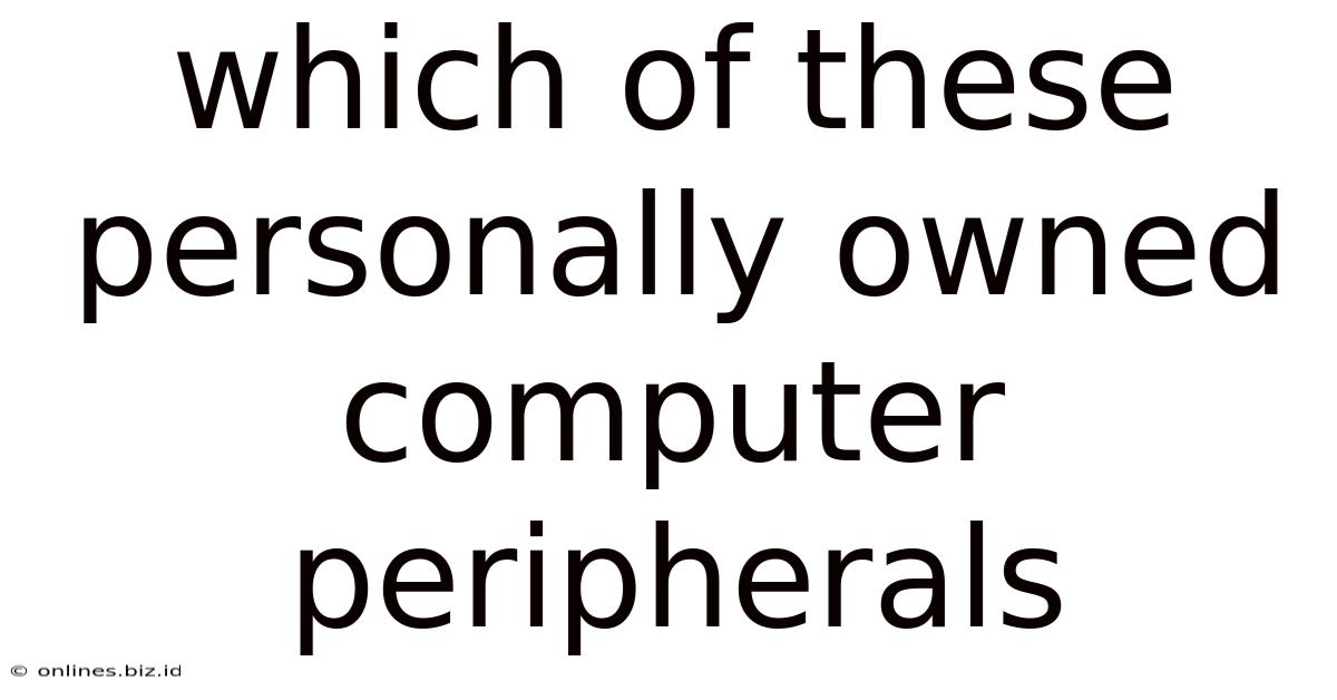 Which Of These Personally Owned Computer Peripherals