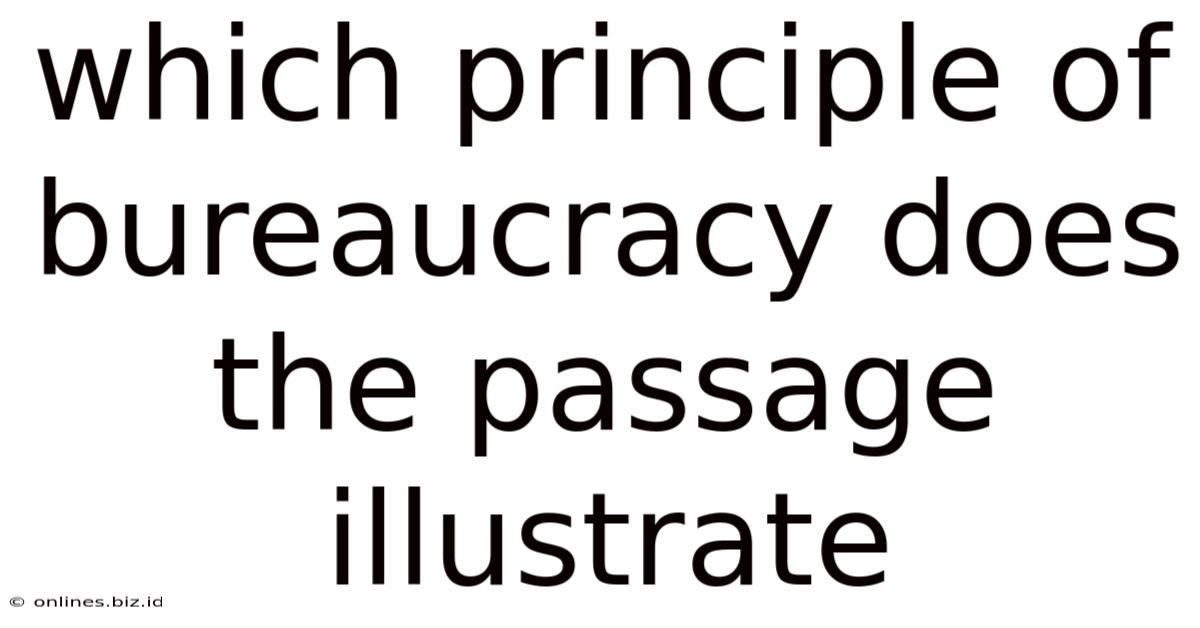 Which Principle Of Bureaucracy Does The Passage Illustrate