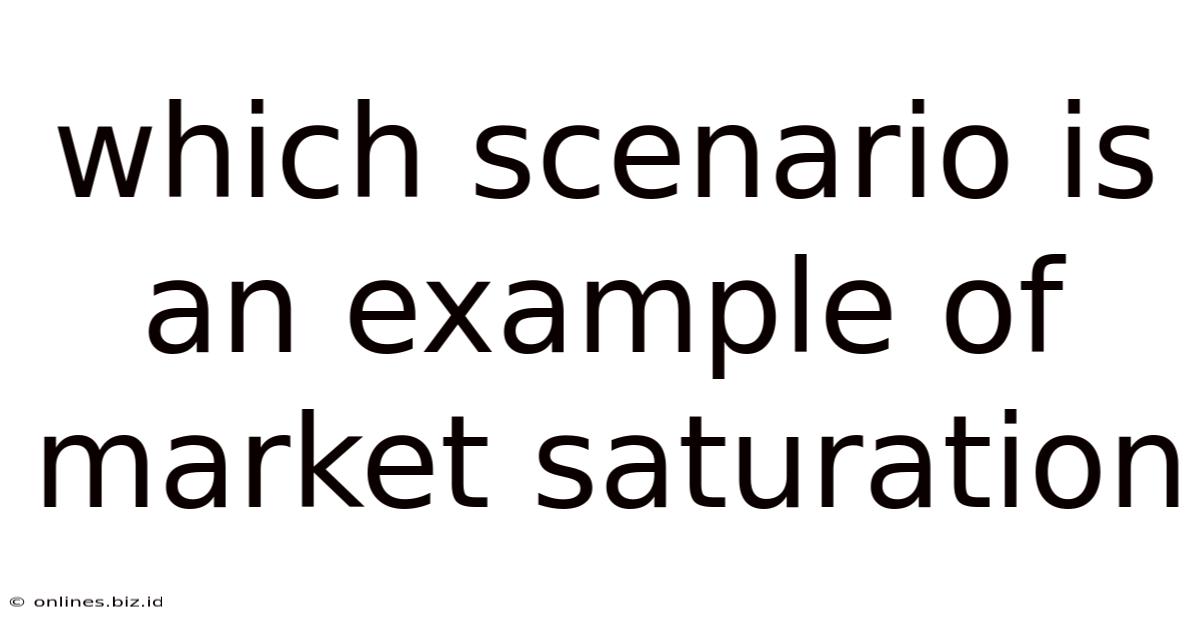 Which Scenario Is An Example Of Market Saturation