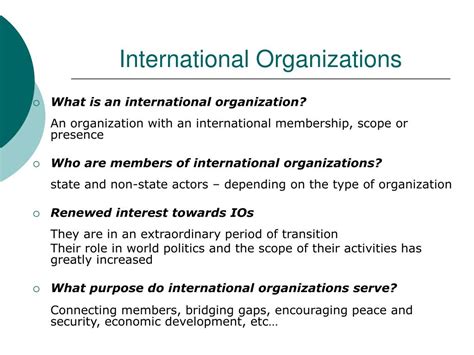 Which Statement Best Defines What An Intergovernmental Organization Is