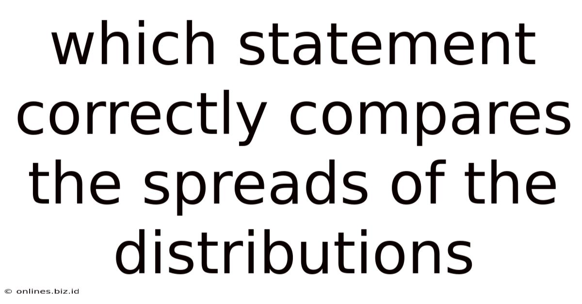Which Statement Correctly Compares The Spreads Of The Distributions