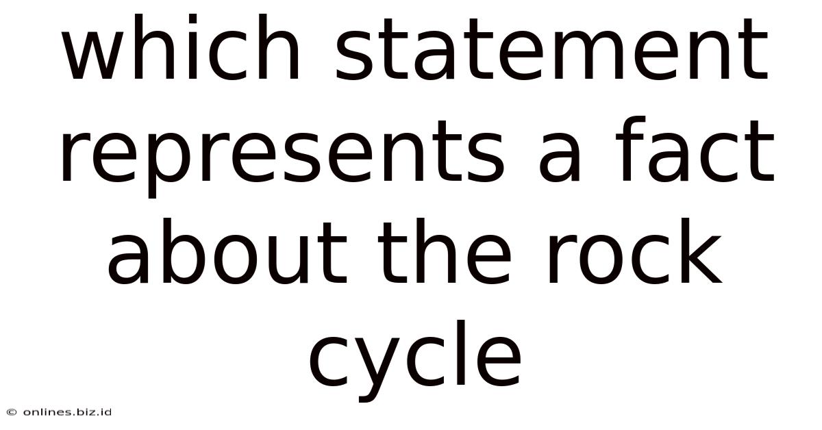 Which Statement Represents A Fact About The Rock Cycle