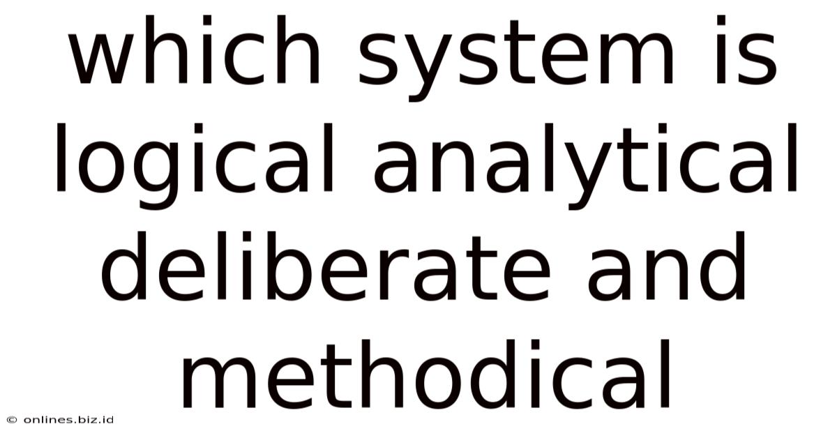 Which System Is Logical Analytical Deliberate And Methodical