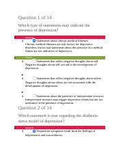 Which Type Of Statements May Indicate The Presence Of Depression