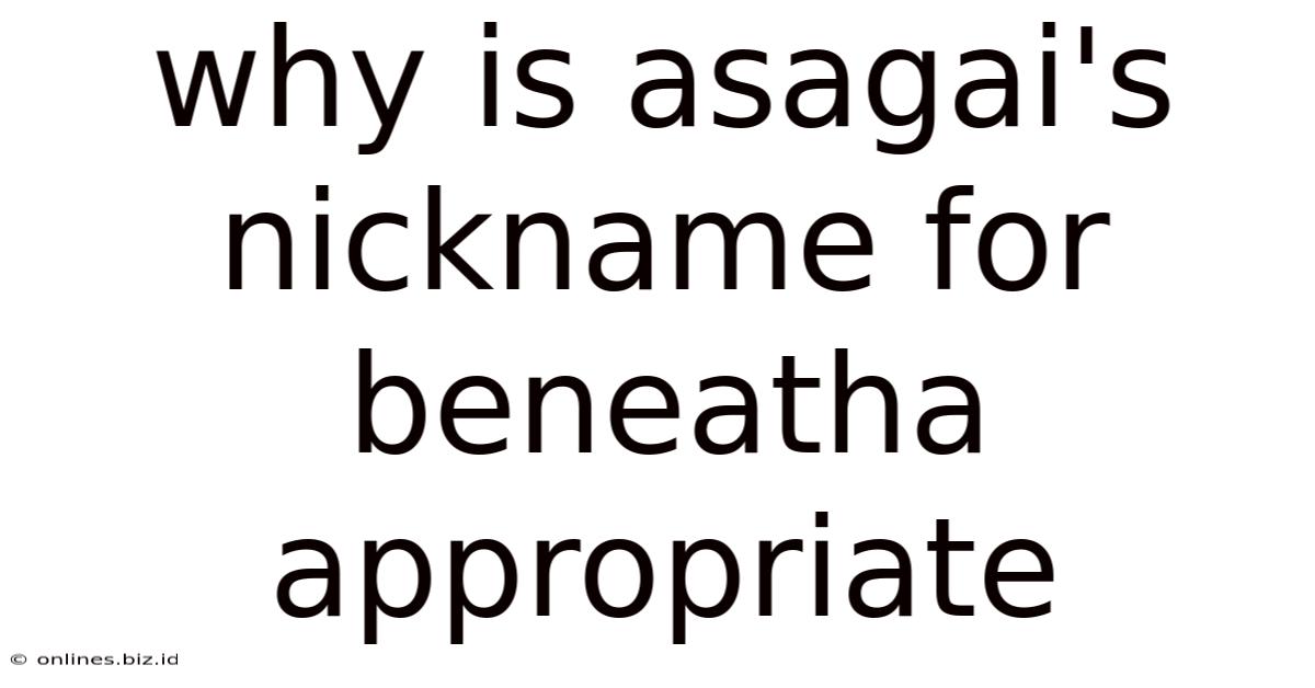 Why Is Asagai's Nickname For Beneatha Appropriate