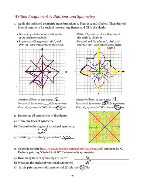 Written Assignment 7 Dilations And Symmetry